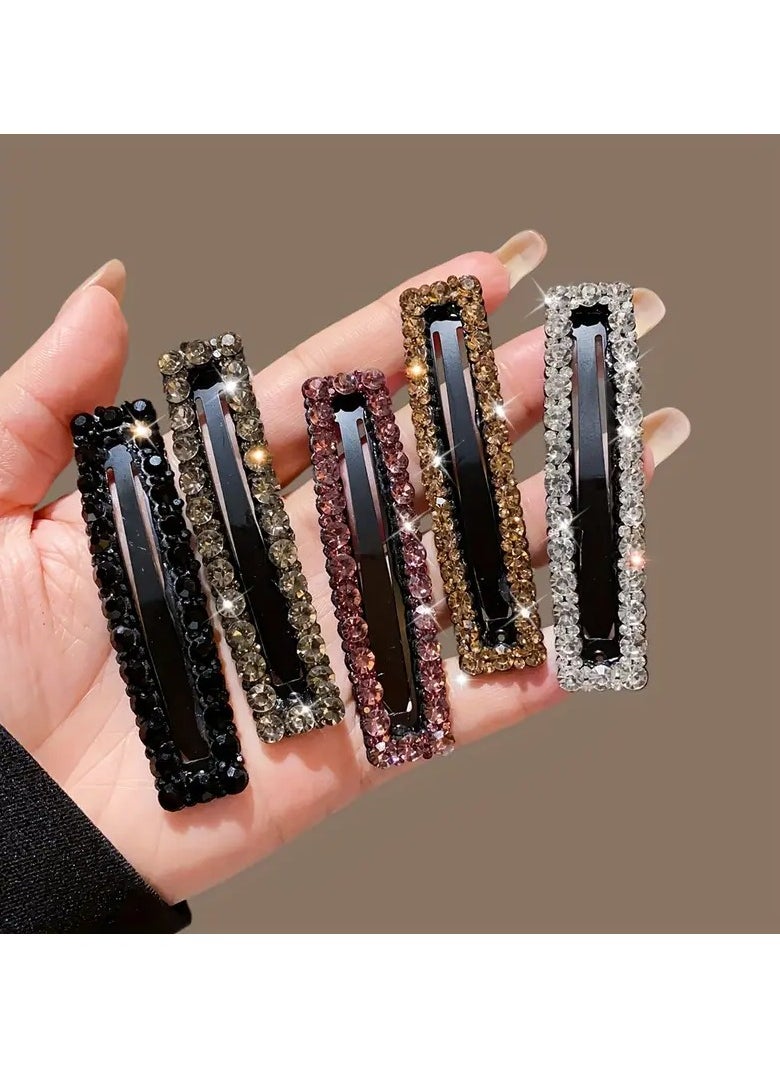 Goolsky 5pcs Women's rhinestone vintage hair clip simple and elegant for girls side clip 2025 new high-end fashion headwear hair clip hair accessory  - Image 1