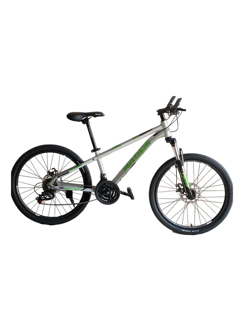 HADOR Steer Aluminum Frame 21-Speed Front Assistant Bike, 24-Inch Size, Green&silver - Image 1