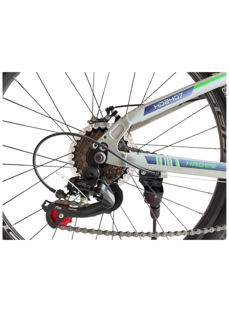 HADOR Steer Aluminum Frame 21-Speed Front Assistant Bike, 24-Inch Size, Green&silver - Image 4