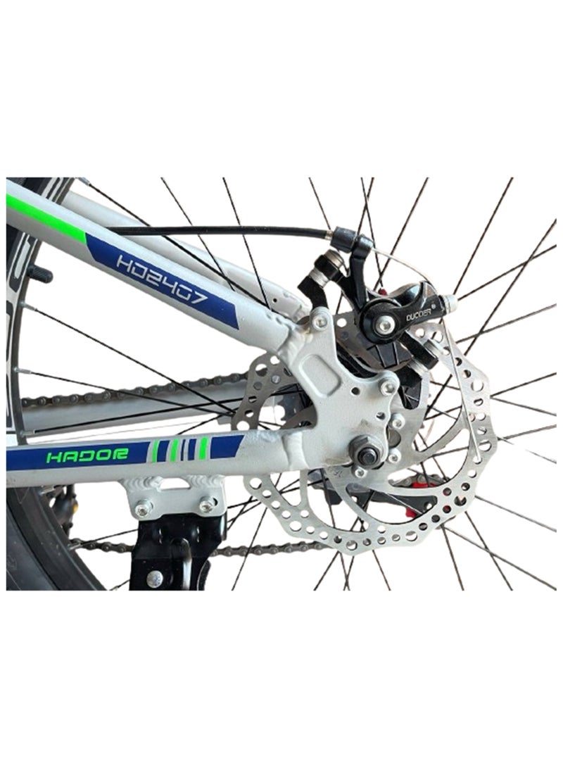 HADOR Steer Aluminum Frame 21-Speed Front Assistant Bike, 24-Inch Size, Green&silver - Image 3
