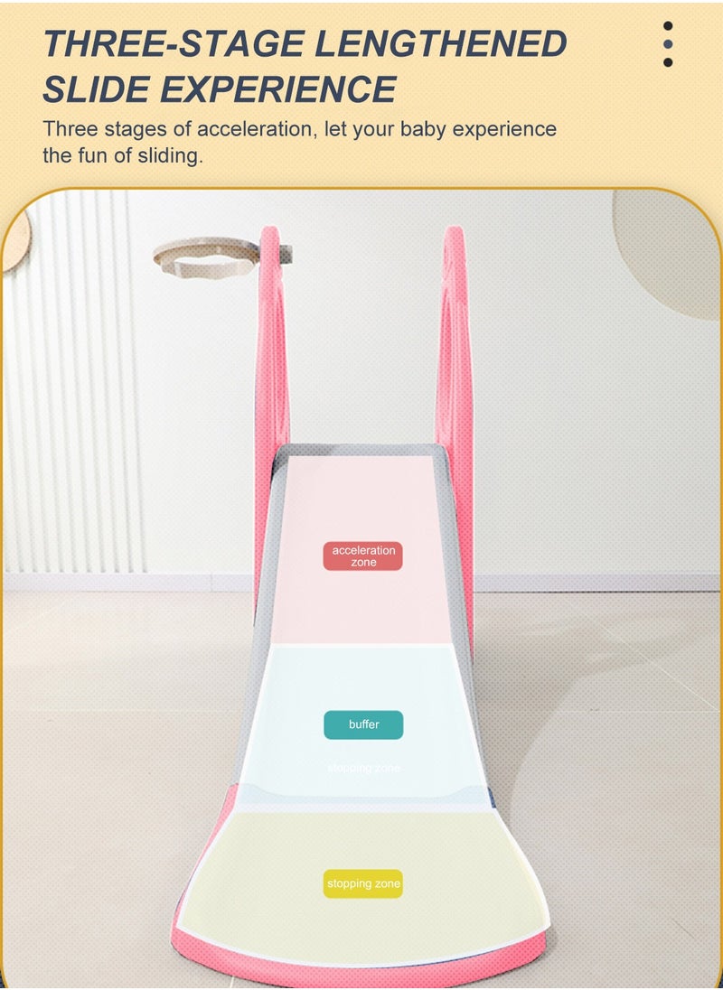 MaBaby 4 in 1 Kids Slide and Swing Set, Indoor/Outdoor Playground for Kids Baby with Basketball Hoop, Climber Slide Toddlers Playset for Boys and Girls Backyard Playground  - Image 5