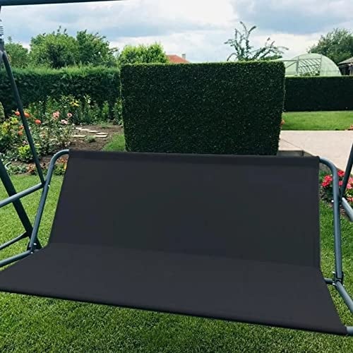 Typutomi Swing Seat Cover Replacement, 600D Thickened Oxford Waterproof Chair Bench Replacement Cover Outdoor Swing Cushion Cover for 2/3 Seat Patio Garden Swing Chair(Black, S - 45.3x18.9x18.9in) - Image 2