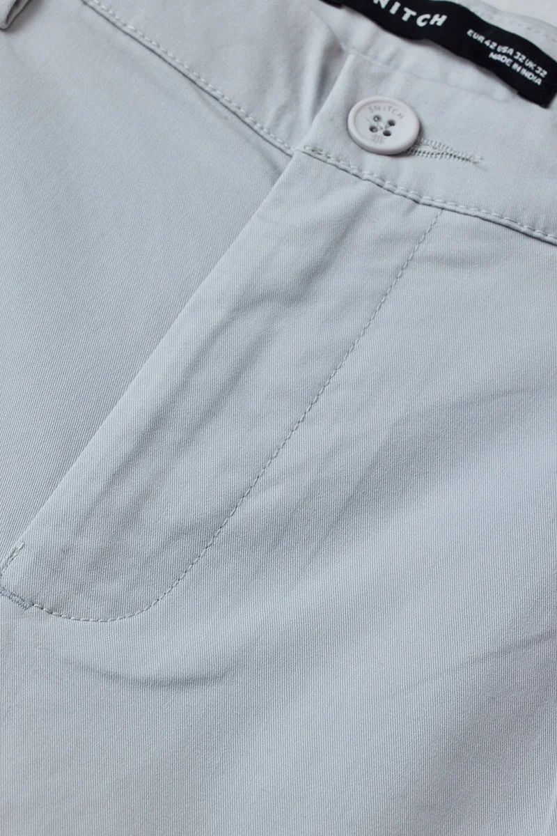 SNITCH Off White Stretch Carrot Fit Trousers for Men | Best Price UAE
