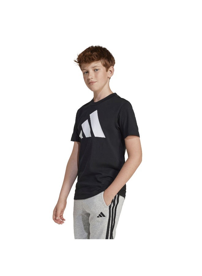 Adidas J Bl Tee 160 Black Training T-Shirts For Junior 7-8Y - Image 2