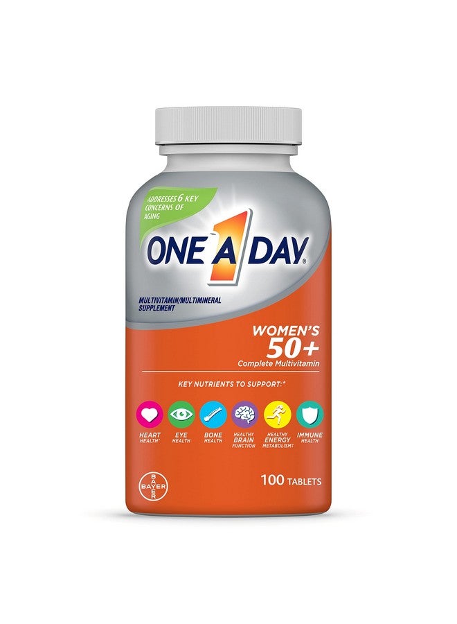 ONE A DAY فيتامينات متعددة للنساء 50+ مع فيتامين أ، ج، د، هـ والزنك لدعم صحة المناعة* الكالسيوم والمزيد 100 حبة - Image 1