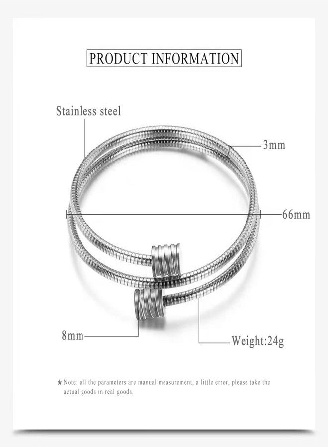 كون بيد سوار كونبيد الفضي المصنوع من الفولاذ المقاوم للصدأ، بتصميم كابل مزدوج ملتوي، مناسب لأعياد الميلاد، سوار حب قابل للتعديل، مجوهرات للنساء - Image 2