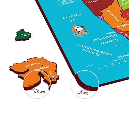 Webby Wooden Educational India Political Map States Capital Learning, Board Puzzle for 4, 5, 6, 7, 8 Year Old Kids - Image 5