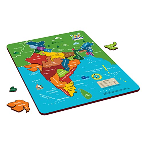 Webby Wooden Educational India Political Map States Capital Learning, Board Puzzle for 4, 5, 6, 7, 8 Year Old Kids - Image 4
