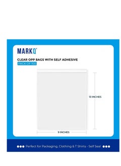 MARKQ 9 x 13 inches Clear Resealable Poly Mailers Bag, [100 Piece] Self-Sealing Plastic Cellophane Cello Bags for Packaging, Clothing, Pants, A4 Documents, Photos  - Image 2