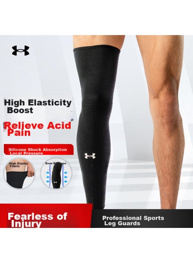 UNDER ARMOUR Underarmour Sports Full Leg Knee Pads Protective Gear For Men And Women, Fitness Training, Cycling, Running, Soccer, Basketball, Socks, Black, Size L  - Image 1
