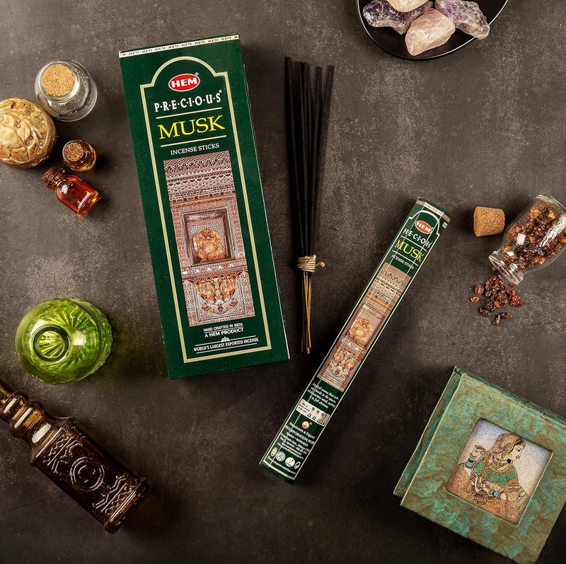 HEM أعواد بخور هيم المسك الثمين لأغراض البوجا وتنقية الهواء والتأمل وغرف البوجا لبيئة عطرية في المنزل وقت الاحتراق 3540 دقيقة 120 عود - Image 3