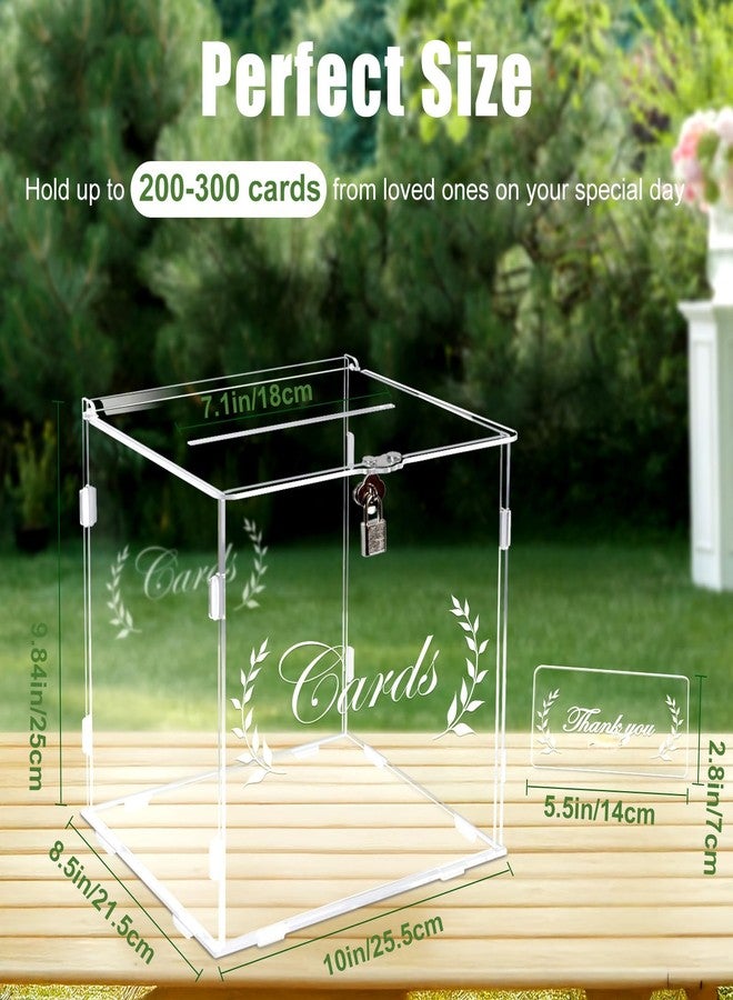 أور ورم صناديق بطاقات شفافة من OurWarm مزودة بقفل - صندوق هدايا وحامل نقود لحفلات الاستقبال، والذكرى السنوية، وحفلات ما قبل الزفاف، وديكورات حفلات الزفاف الريفية، وأعياد الميلاد، وحفلات التخرج - Image 2