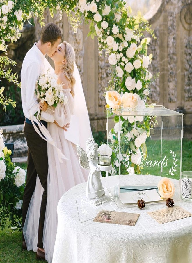 أور ورم صناديق بطاقات شفافة من OurWarm مزودة بقفل - صندوق هدايا وحامل نقود لحفلات الاستقبال، والذكرى السنوية، وحفلات ما قبل الزفاف، وديكورات حفلات الزفاف الريفية، وأعياد الميلاد، وحفلات التخرج - Image 3