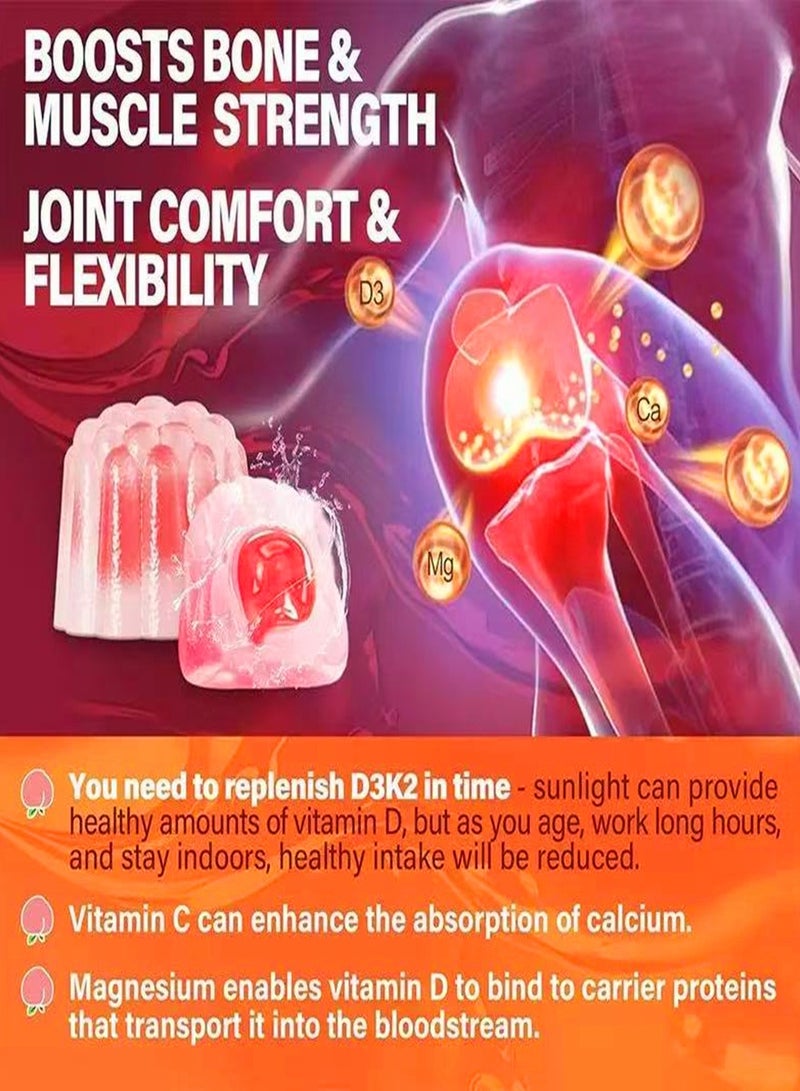 Wins Town Vitamin D3 10000 IU & Vitamin K2 Gummies  Extra Strength Sugar-Free High Absorption  Bone Joint Immune Heart Brain & Mood Support - Non-GMO Gluten-Free Fiber-Based with Prebiotics 60 Count - Image 4