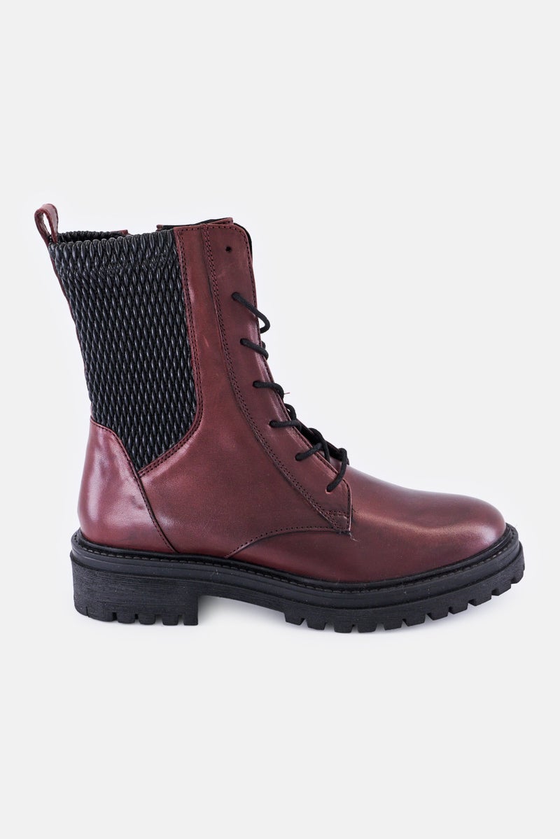 GEOX Women D Iridea Duck Toe Lace Up Ankle Snow Boots, Bordeaux - Image 4