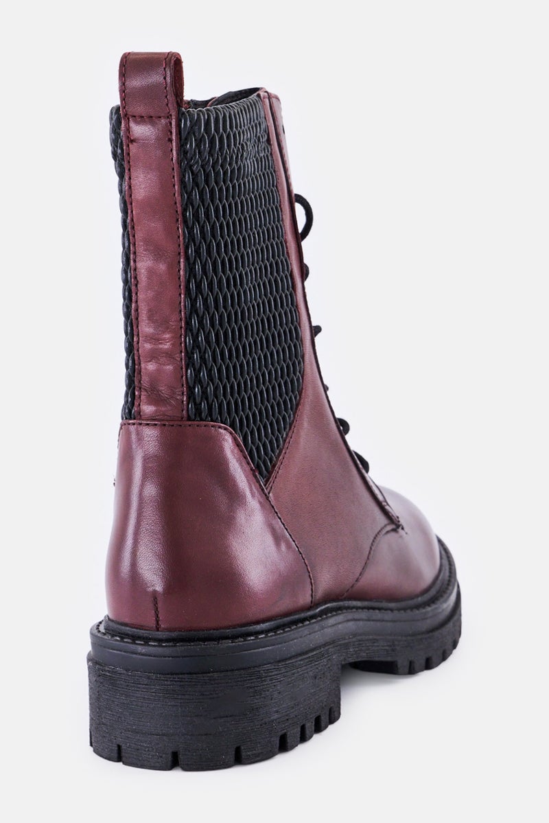 GEOX Women D Iridea Duck Toe Lace Up Ankle Snow Boots, Bordeaux - Image 3