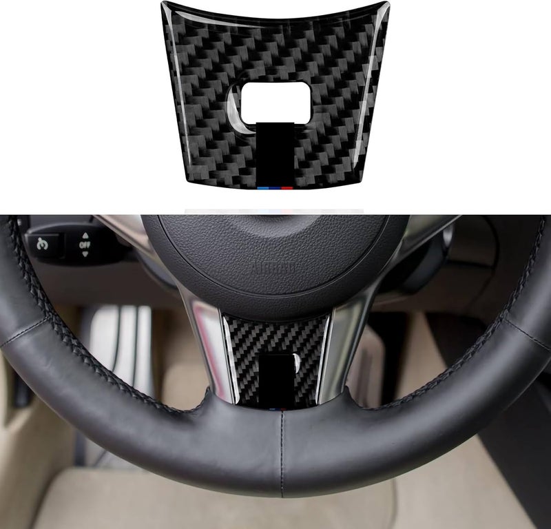QASULER Carbon Steering Wheel Trim Cover for BMW E63 E64 - Image 2