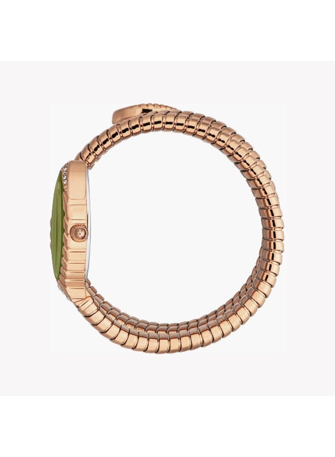 جاست كافالي جاست كافاللي JC1L323M0045 روز جولد سبندور - ساعة نسائية أنيقة بهيكل زيتوني - Image 2