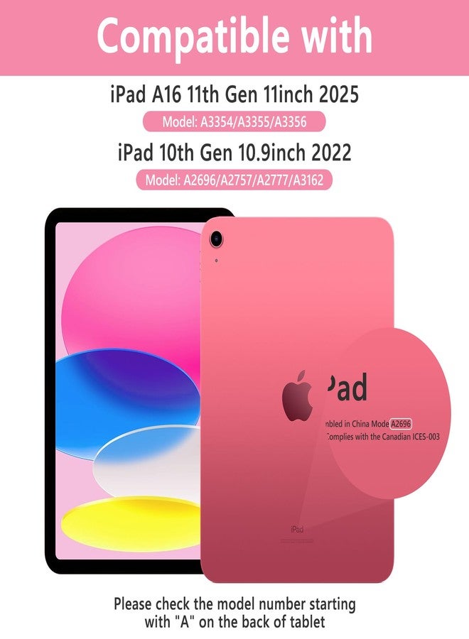 تاييانج جراب TaIYanG لجهاز iPad A16 من الجيل الحادي عشر/العاشر مع لوحة مفاتيح - جراب لوحة مفاتيح بلوتوث قابل للفصل مع حامل قلم، رفيع وخفيف - غطاء قابل للطي لجهاز iPad مقاس 11 بوصة A16 2025 من الجيل العاشر و10.9 بوصة 2022 (وردي) - Image 2
