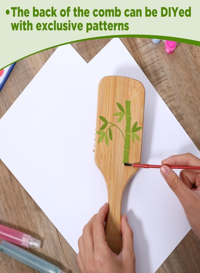 Limbeuuu 10 Pcs Bamboo Hair Brushes for Women Bulk Wooden Paddle Brush Scalp Massage Bamboo Bristles Anti Static Men Engraving DIY Gift for Father's Day Wedding(Natural,9.65'' X 3.35'') - Image 4