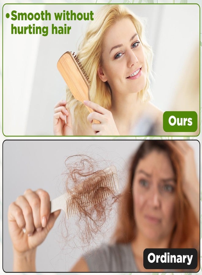 Limbeuuu 10 Pcs Bamboo Hair Brushes for Women Bulk Wooden Paddle Brush Scalp Massage Bamboo Bristles Anti Static Men Engraving DIY Gift for Father's Day Wedding(Natural,9.65'' X 3.35'') - Image 3