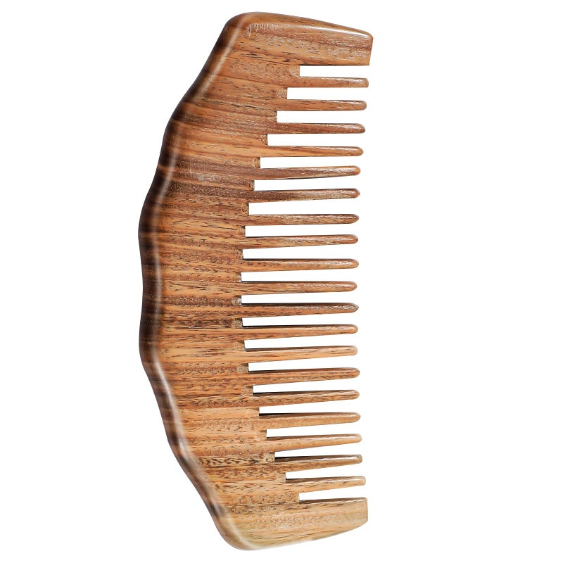 AOZUO Wooden Comb Natural Sandalwood Wide Tooth Combs Handmade AntiStatic Wood Comb Wood Massage Comb Prevents Static Styling Detangling Tool for Women Girls Straight Curly Thick Wavy Hair
