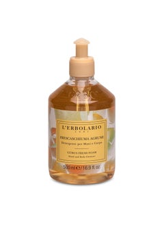 L'Erbolario LErbolario Hand and Body Cleanser  Leaves Skin Soft and Clean  Scented Body Wash  Suitable for all Skin Types  Ideal for Daily Use  Silicone and Paraben Free  Citrus Fresh Foam  169 oz 
