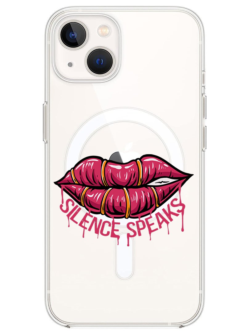 Theodor Magnetic Case for iPhone 13 6.1-inch Compatible with MagSafe Wireless Charging, Shockproof Phone Bumper Cover Silence Speaks - Image 1