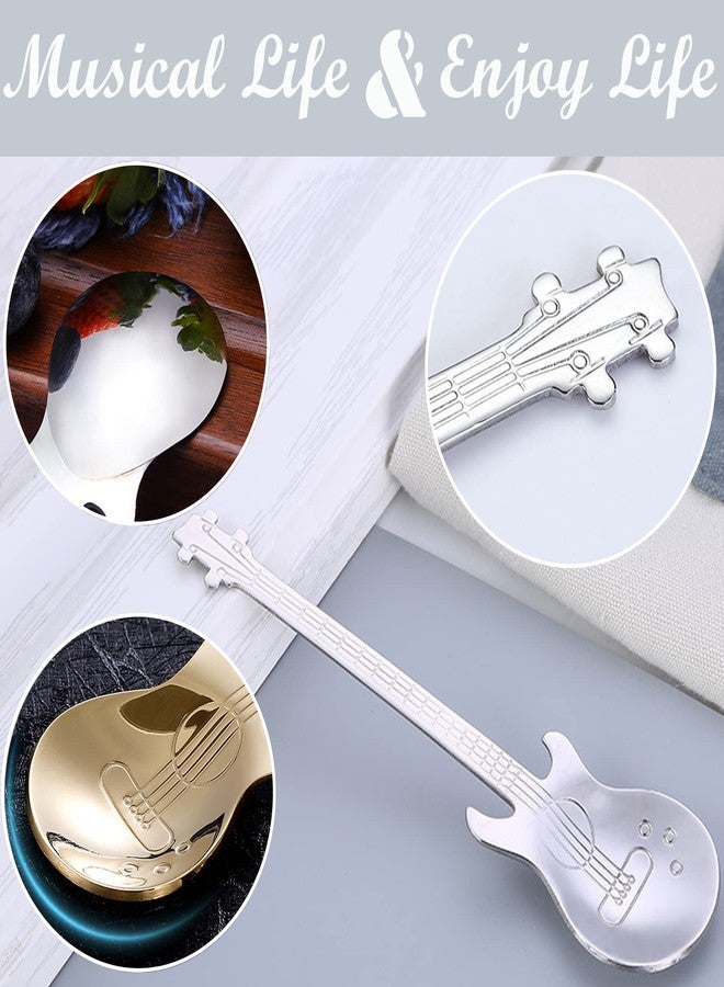 ESRISE Guitar Spoons Coffee Teaspoon, ESRISE Musical Tea Spoons for Men, Stainless Steel Cute Teaspoon for Christmas Birthday (Silver) - Image 3