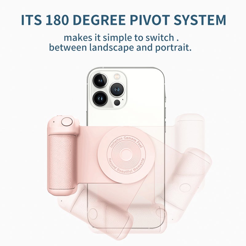 Magnetic Phone Handle Grip Handheld Phone Camera Grip Smartphone Selfie Grip Phone Holder Stabilizer Phone Stand BT Connection Wireless Charging Replacement for iPhone 14/13/12/11 Series Android - Image 4