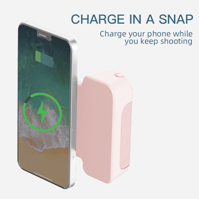 Magnetic Phone Handle Grip Handheld Phone Camera Grip Smartphone Selfie Grip Phone Holder Stabilizer Phone Stand BT Connection Wireless Charging Replacement for iPhone 14/13/12/11 Series Android - Image 3