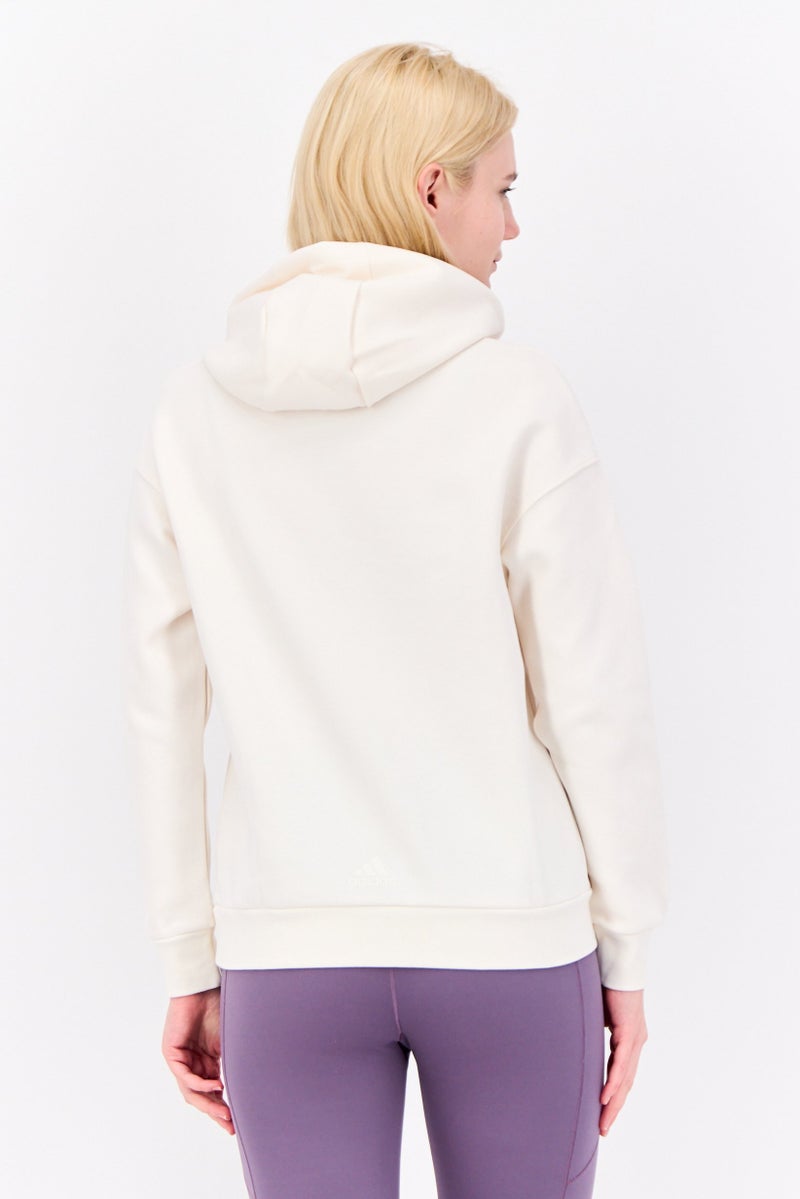 Adidas Women Sportswear Fit Long Sleeves Outdoor Sweatshirt, Cream  - Image 3