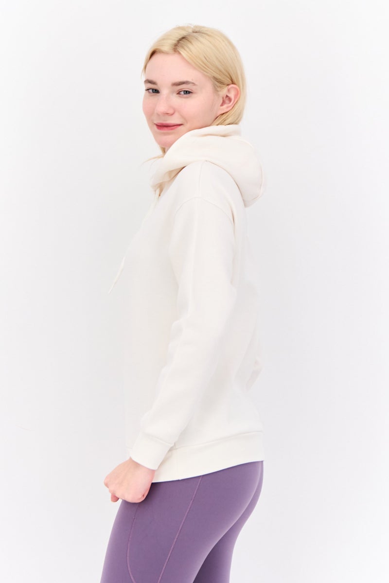 Adidas Women Sportswear Fit Long Sleeves Outdoor Sweatshirt, Cream  - Image 2