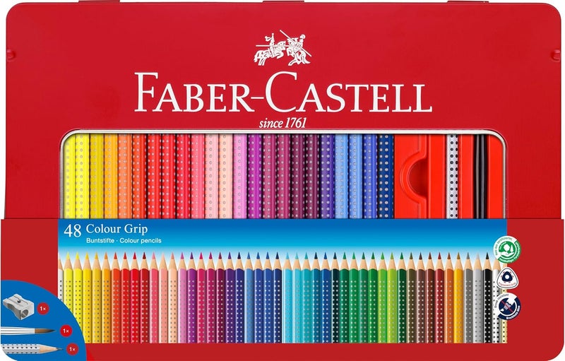 FABER-CASTELL Buntstift Colour Grip 48er-Metalletui - Image 1