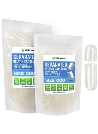 Separated Capsules Size 000-1000 Count Large Empty Gelatin Capsules Separated in Bags - Premium Clear Empty Capsules - Empty 000 Capsules - Pill Capsules Empty for DIY Supplement Filling - pzsku/Z9D9A9C20842D99D7949CZ/45/_/1683618508/4f4a67cc-0bf5-4b74-83e8-b34a5324bbe6