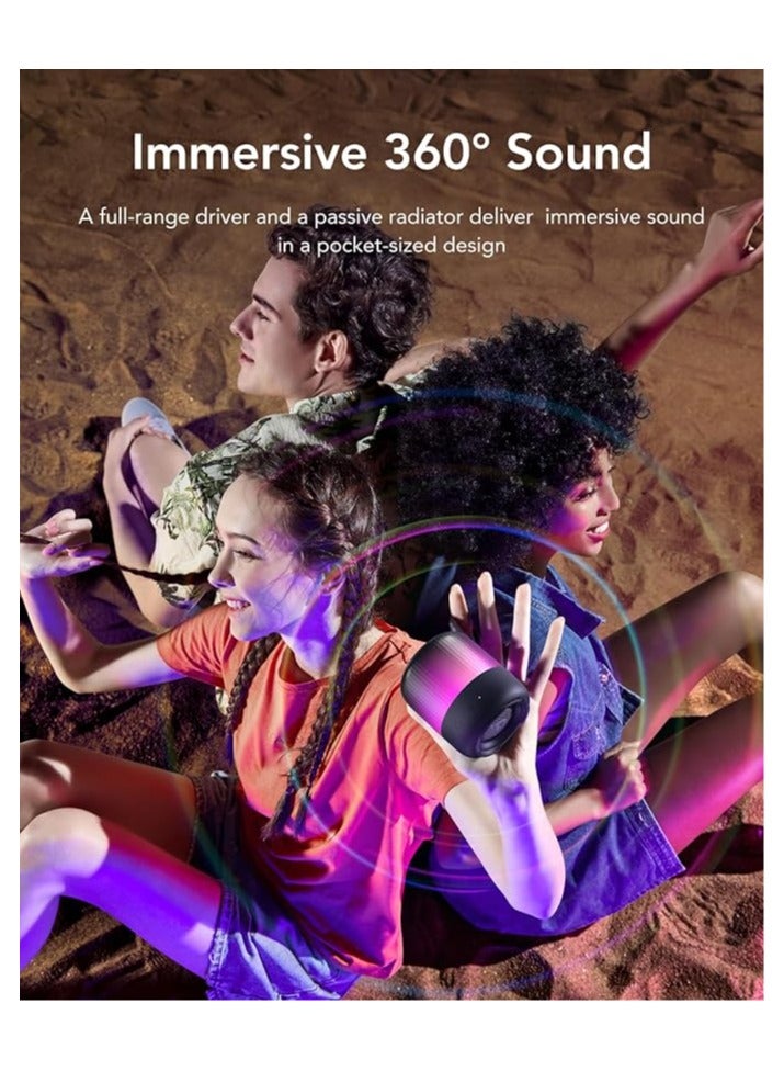 Soundcore Glow Mini Portable Speaker, Bluetooth Speaker with 360° Sound, Light Show, 12H Battery, Customizable EQ and Light, IP67 Waterproof and Dustproof, for Camping, Home, and Beach Parties Black - Image 2