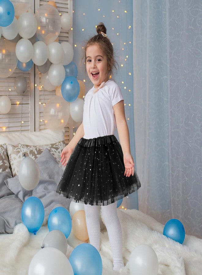 Yolev Girls Tutu Skirt with Stars Sequin, Little Girls Tutu Skirt Kid Party Princess Dance Tutu Princess Dress Ballet Skirt (Black) - Image 3