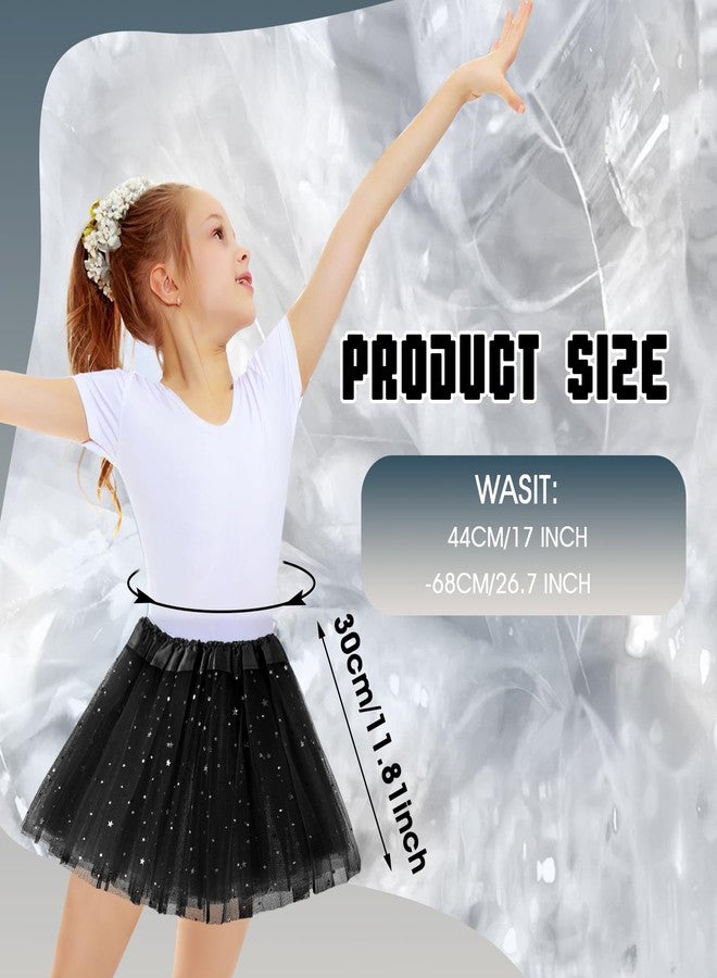 Yolev Girls Tutu Skirt with Stars Sequin, Little Girls Tutu Skirt Kid Party Princess Dance Tutu Princess Dress Ballet Skirt (Black) - Image 2