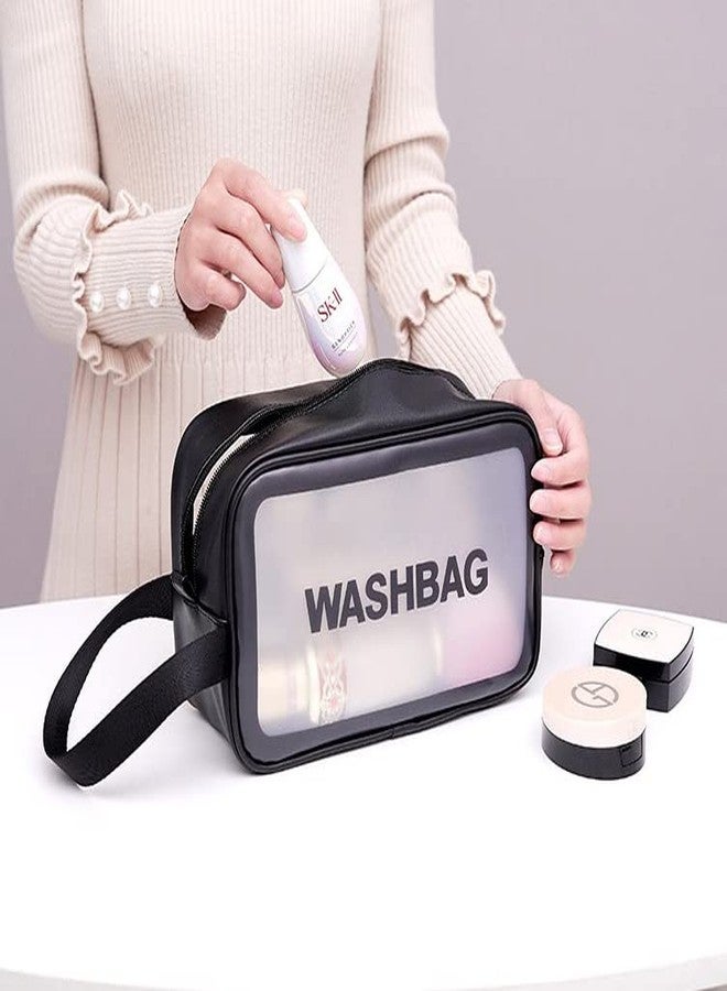 Bluwings Travel Hanging Portable Toiletry Makeup Vanity Cosmetic Organizer Pouch Waterproof Wash Bag with Premium Zipper for Girls Women and Men (Medium, Black) - Image 2