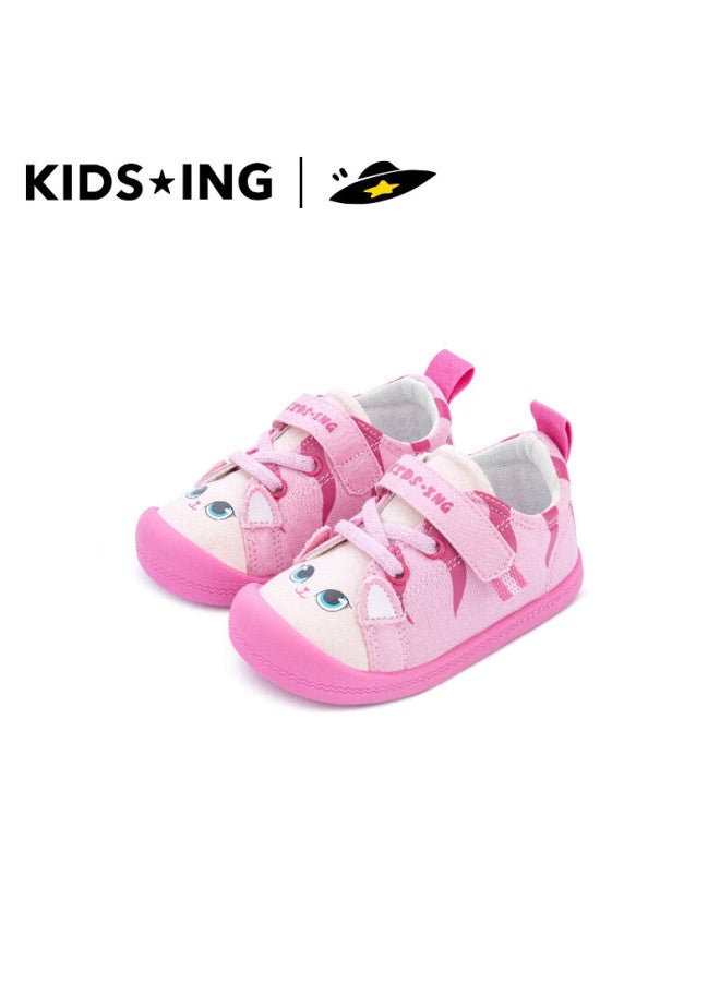 Kids.ing Girls Canvas Shoes Toddler Baby Shoes Cat Cartoon Children's Casual Shoes Kindergarten Board Shoes Pink Size 26 - Image 4