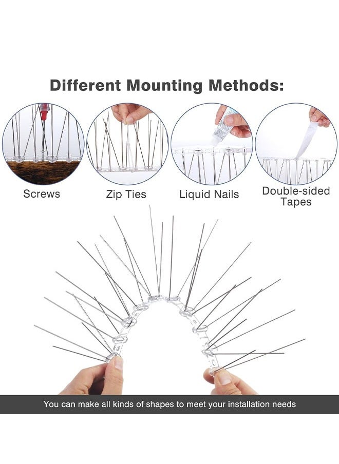 Generic - 1/4/6/10/24PCS Bird Spikes for Pigeons Small Birds Durable Anti-Bird Nest Fence Spike for Deterring Birds Crows Smooth Polishing Harmless 50cm has 20 thorns - Image 1