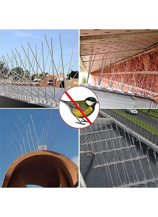 Generic - 1/4/6/10/24PCS Bird Spikes for Pigeons Small Birds Durable Anti-Bird Nest Fence Spike for Deterring Birds Crows Smooth Polishing Harmless 50cm has 20 thorns - Image 1