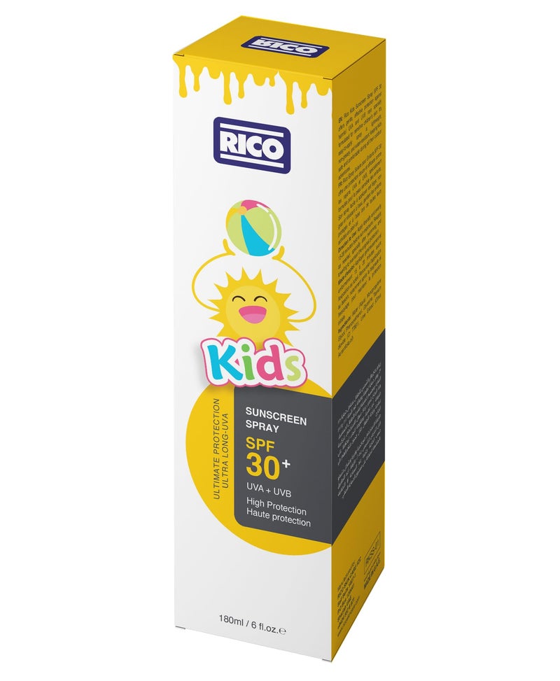 ريكو RICO Kids Sunscreen Spray SPF 30+, Mist, Broad Spectrum Protection, 180ml - Image 4