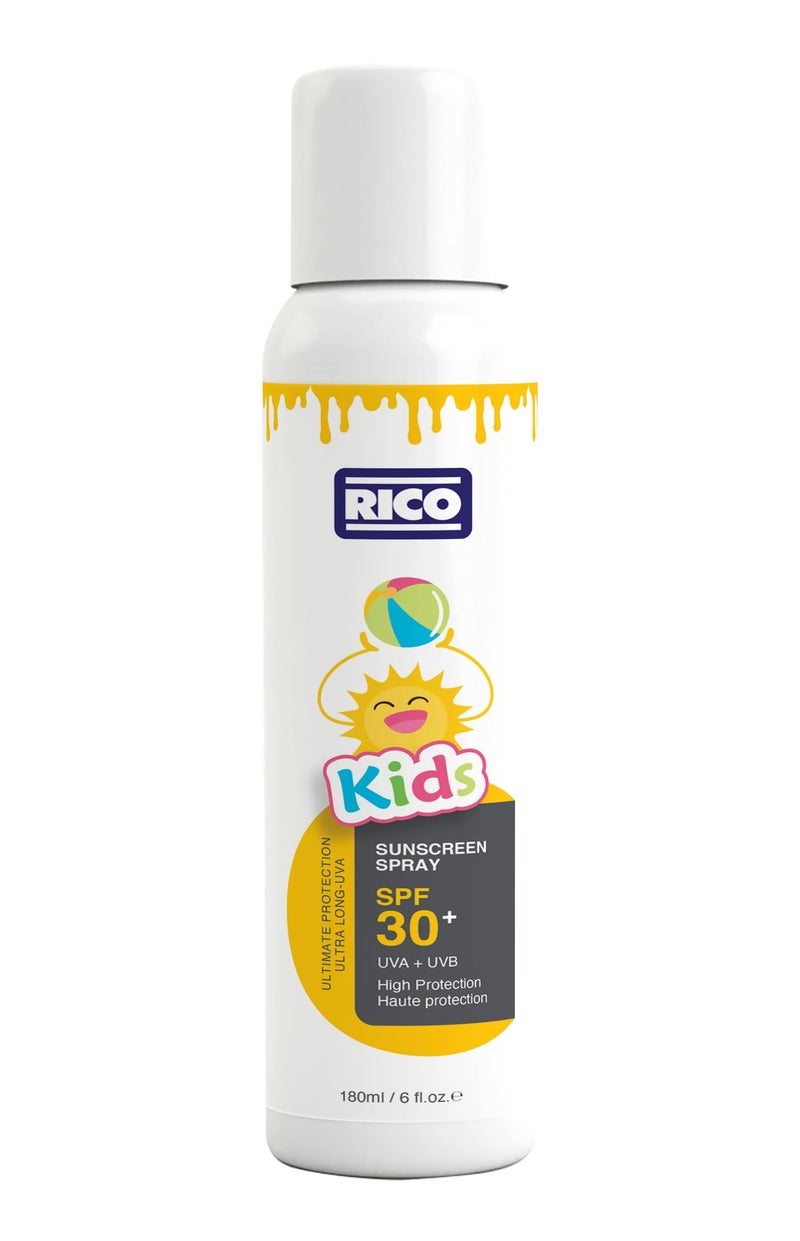 ريكو RICO Kids Sunscreen Spray SPF 30+, Mist, Broad Spectrum Protection, 180ml - Image 1