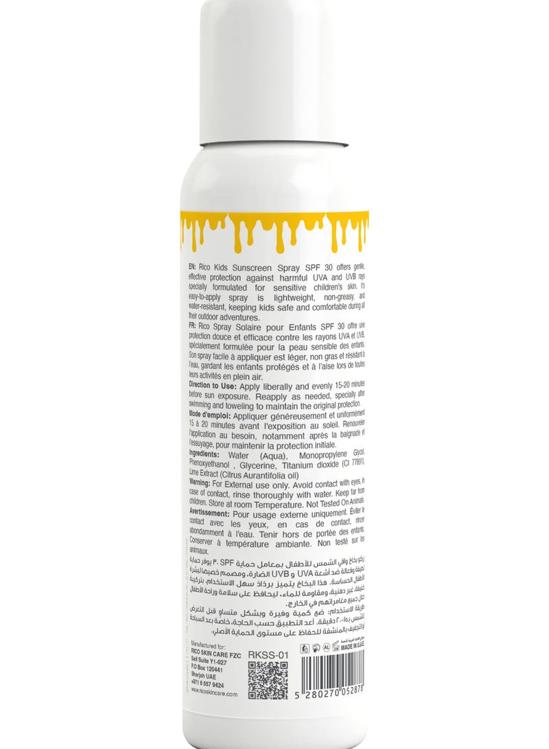 RICO Kids Sunscreen Spray SPF 30+, Mist, Broad Spectrum Protection, 180ml - Image 2