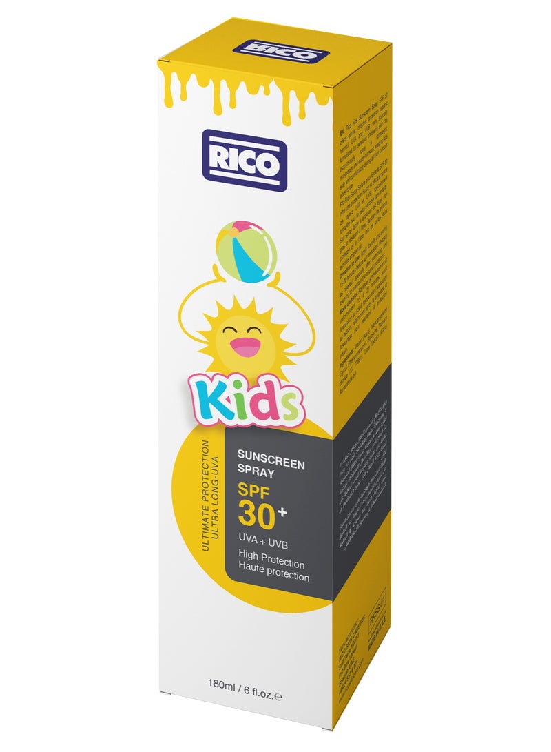 RICO Kids Sunscreen Spray SPF 30+, Mist, Broad Spectrum Protection, 180ml - Image 3