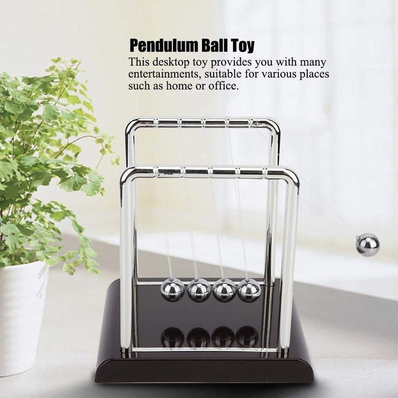 كلاراكو مهد نيوتن، كرة البندول المتوازنة ذات الشكل المربع، كرات معدنية صلبة، ألعاب مكتب كلاسيكية، ألعاب زينة فيزيائية، ألعاب للمعلمين لتزيين المنزل، الدراسة، طاولة المكتب، هدية للأطفال (متوسط) - Image 2