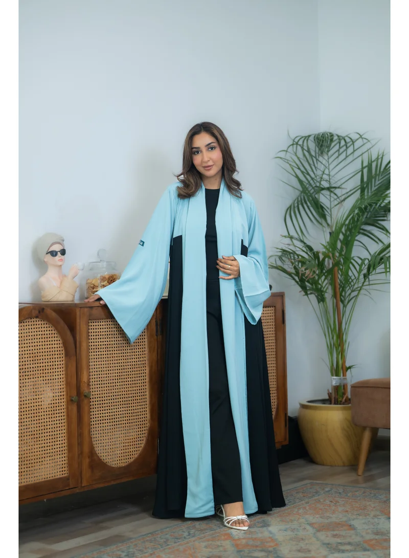 via abaya Blackberry Abaya with Sky Blue Silk