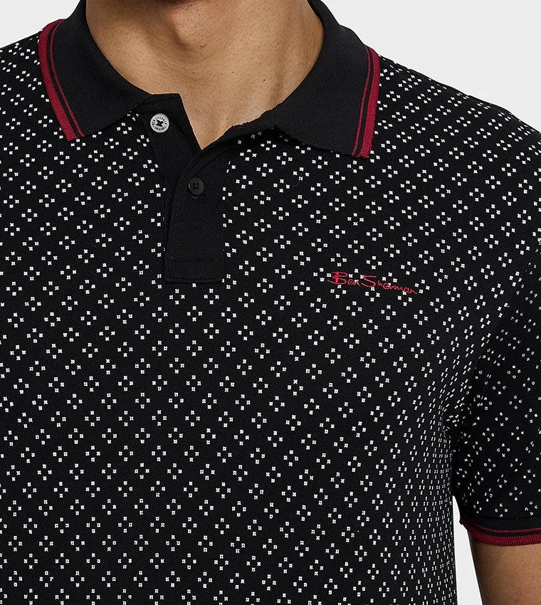 Ben Sherman  Ben Sherman Men's Short Sleeve Printed Polo Tees for Men | Best Price UAE