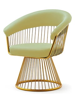 DubaiGallery Velvet Accent Chair with Gold Metal Legs,Lounge Chair for Bedroom,Elegant Comfy Single upholstered Chair,for Living Room/Makeup Room/Home Office 